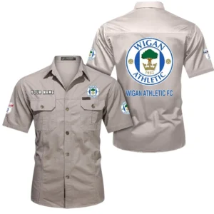 Wigan Athletic Short Sleeved Shirt, Gift For Wigan Athletic Fan EPL80052225368 - Beige