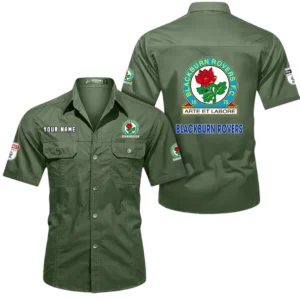 Blackburn Rovers Short Sleeved Shirt, Gift For Blackburn Rovers Fan EPL80052225370 - Army Green