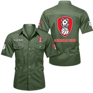 Rotherham United Short Sleeved Shirt, Gift For Rotherham United Fan EPL80052225373 - Army Green