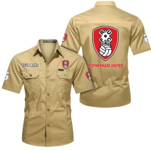 Rotherham United Short Sleeved Shirt, Gift For Rotherham United Fan EPL80052225373 - Khaki