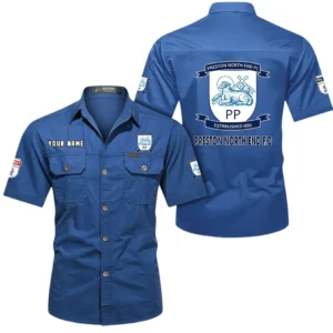 Preston North End Short Sleeved Shirt, Gift For Preston North End Fan EPL80052225377 - Cowboy Blue