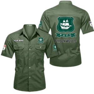 Plymouth Argyle Short Sleeved Shirt, Gift For Plymouth Argyle Fan EPL80052225380 - Army Green