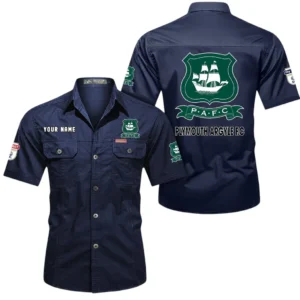 Plymouth Argyle Short Sleeved Shirt, Gift For Plymouth Argyle Fan EPL80052225380 - Dark Blue