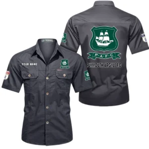 Plymouth Argyle Short Sleeved Shirt, Gift For Plymouth Argyle Fan EPL80052225380 - Gray