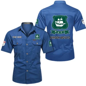 Plymouth Argyle Short Sleeved Shirt, Gift For Plymouth Argyle Fan EPL80052225380 - Cowboy Blue