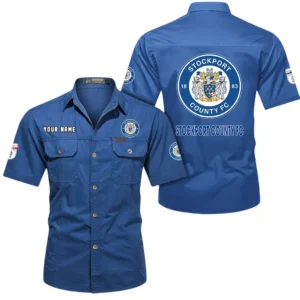 Stockport County Short Sleeved Shirt, Gift For Stockport County Fan EPL80052225381 - Cowboy Blue