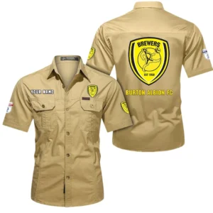 Burton Albion Short Sleeved Shirt, Gift For Burton Albion Fan EPL80052225382 - Khaki