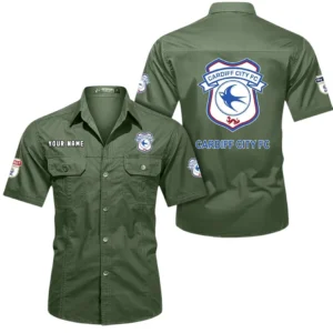 Cardiff City Short Sleeved Shirt, Gift For Cardiff City Fan EPL80052225386 - Army Green