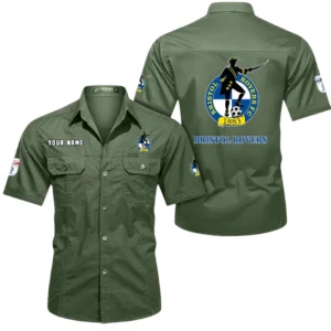 Bristol Rovers Short Sleeved Shirt, Gift For Bristol Rovers Fan EPL80052225389 - Army Green