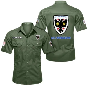 AFC Wimbledon Short Sleeved Shirt, Gift For AFC Wimbledon Fan EPL80052225392 - Army Green