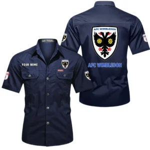 AFC Wimbledon Short Sleeved Shirt, Gift For AFC Wimbledon Fan EPL80052225392 - Dark Blue