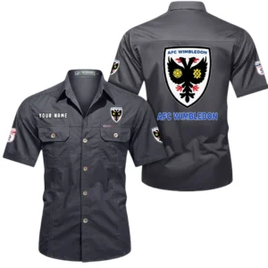 AFC Wimbledon Short Sleeved Shirt, Gift For AFC Wimbledon Fan EPL80052225392 - Gray