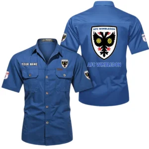 AFC Wimbledon Short Sleeved Shirt, Gift For AFC Wimbledon Fan EPL80052225392 - Cowboy Blue