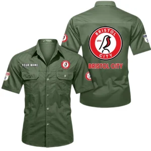 Bristol City Short Sleeved Shirt, Gift For Bristol City Fan EPL80052225394 - Army Green