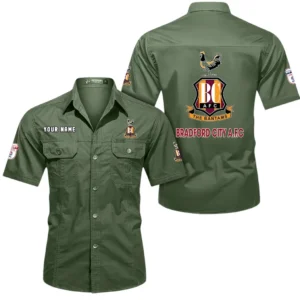 Bradford City Short Sleeved Shirt, Gift For Bradford City Fan EPL80052225395 - Army Green