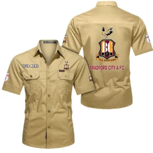 Bradford City Short Sleeved Shirt, Gift For Bradford City Fan EPL80052225395 - Khaki