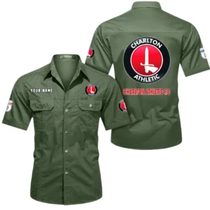 Charlton Athletic Short Sleeved Shirt, Gift For Charlton Athletic Fan EPL80052225397 - Army Green