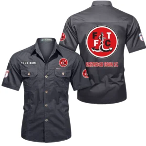 Fleetwood Town Short Sleeved Shirt, Gift For Fleetwood Town Fan EPL80052225398 - Gray