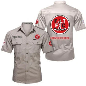 Fleetwood Town Short Sleeved Shirt, Gift For Fleetwood Town Fan EPL80052225398 - Beige