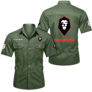 Salford City Short Sleeved Shirt, Gift For Salford City Fan EPL80052225399 - Army Green