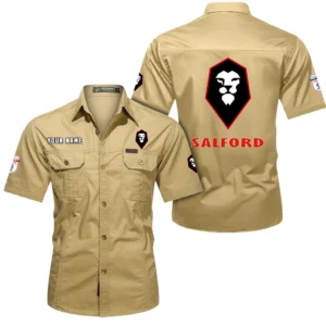 Salford City Short Sleeved Shirt, Gift For Salford City Fan EPL80052225399 - Khaki