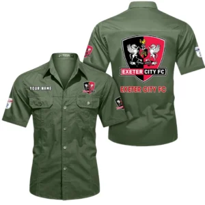 Exeter City Short Sleeved Shirt, Gift For Exeter City Fan EPL80052225400 - Army Green