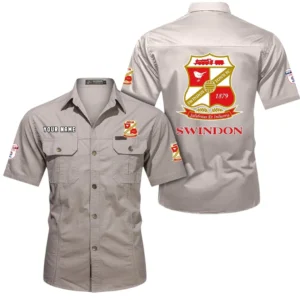 Swindon Town Short Sleeved Shirt, Gift For Swindon Town Fan EPL80052225401 - Beige