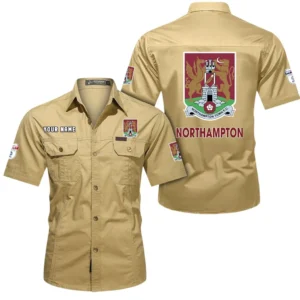 Northampton Town Short Sleeved Shirt, Gift For Northampton Town Fan EPL80052225402 - Khaki