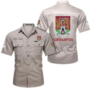 Northampton Town Short Sleeved Shirt, Gift For Northampton Town Fan EPL80052225402 - Beige