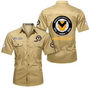 Newport County Short Sleeved Shirt, Gift For Newport County Fan EPL80052225403 - Khaki