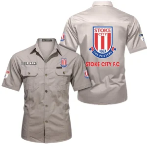 Stoke City Short Sleeved Shirt, Gift For Stoke City Fan EPL80052225404 - Beige