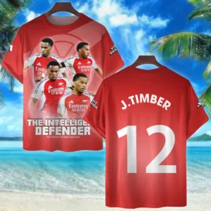 Jurrien Timber T-shirt Premier League 2025 gift for fan Jurrien Timber HVN1003JT05122025TS3D