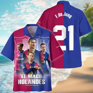 Frenkie de Jong Hawaiian Shirt Laliga 2025 For Fan Frenkie de Jong HVN1009FJ05152025HAW