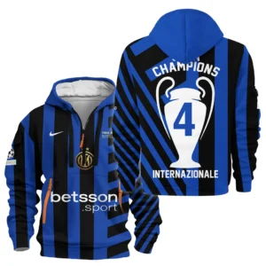 Internazionale Hoodie Half Zipper UEFA Champion League 2025 For Fan Internazionale HVN1033INM053125HODZ