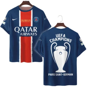 Paris Saint-Germain T-Shirt UEFA Champion League 2025 For Fan Paris Saint-Germain HVN1033PSG053125TS3D