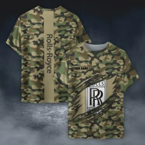 Rolls Royce T-Shirt Style Camo Oversized, All over print Shirt CAR210040825733