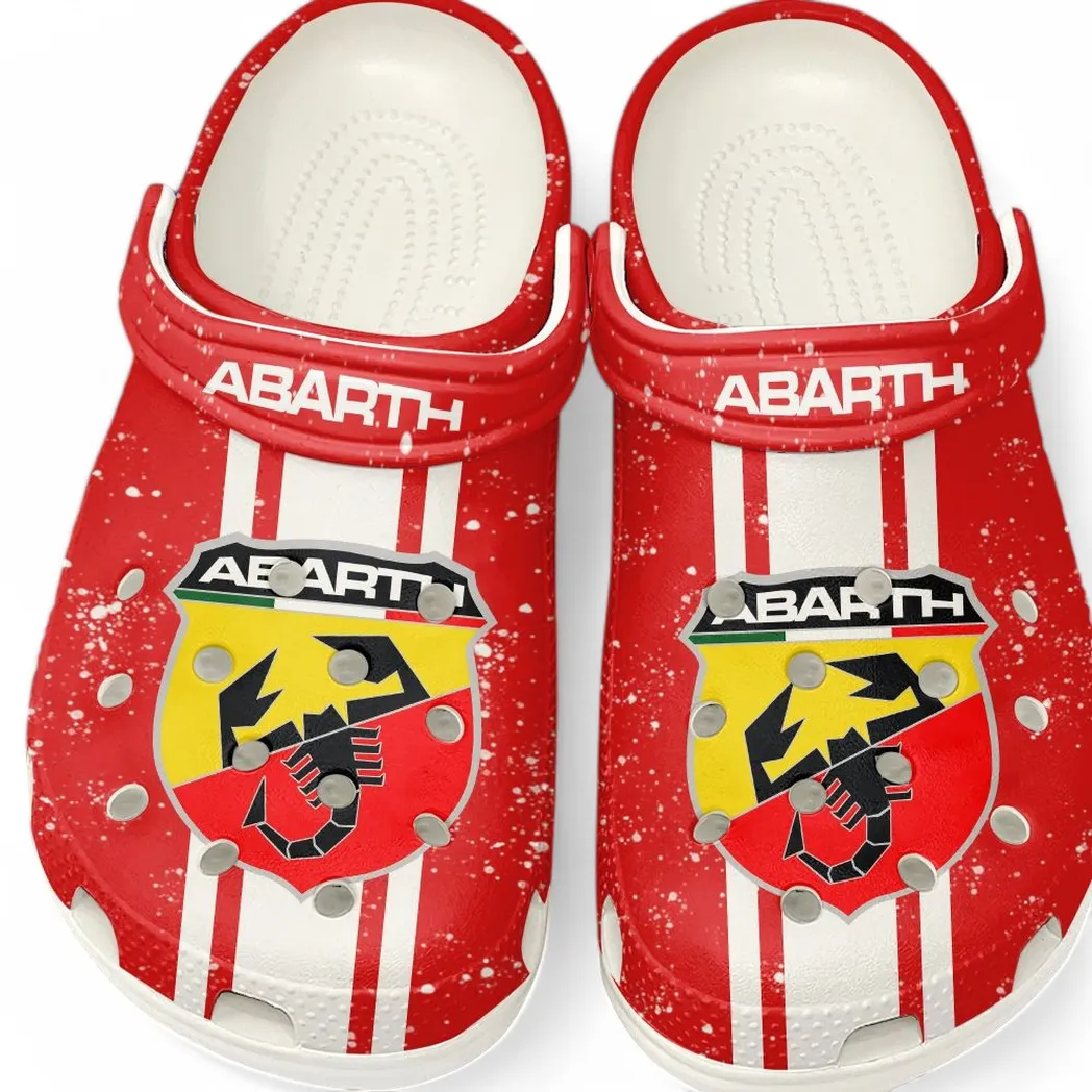 Abarth Crocs, Gift For Abarth Lovers, Gift For Him, Husband, Boyfriend CAR62022025127 - White