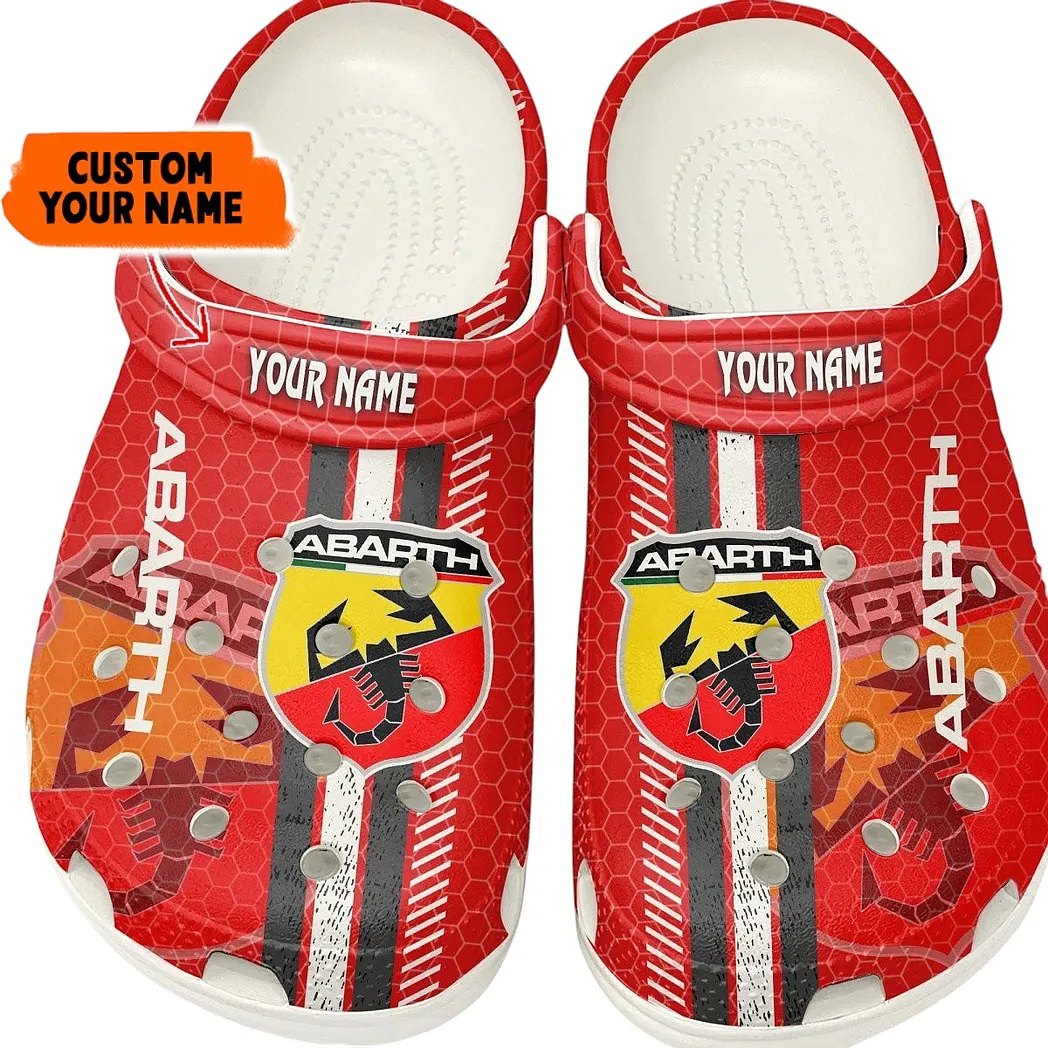 Abarth Crocs Shoes Gift For Abarth Lovers, Birthday Gift For Husband, Boyfriend CAR82022025555 - White