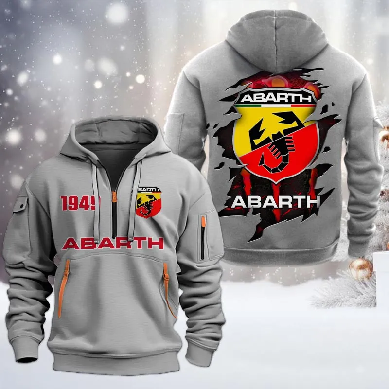abarth half zip hoodie all over print half zip hoodies for men car198032773 gray ufrbd