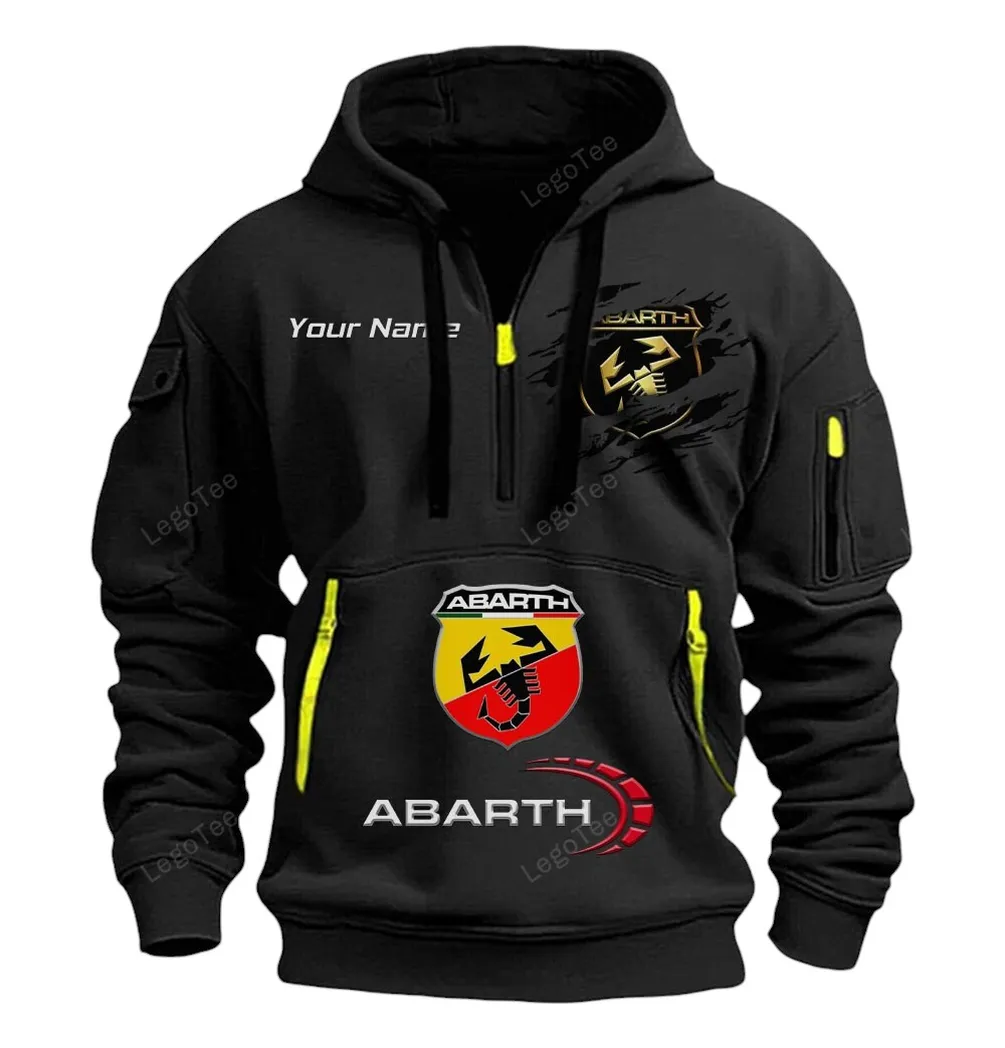 abarth half zip hoodie car113021425798 best gift for him husband boyfriend black pzbtq