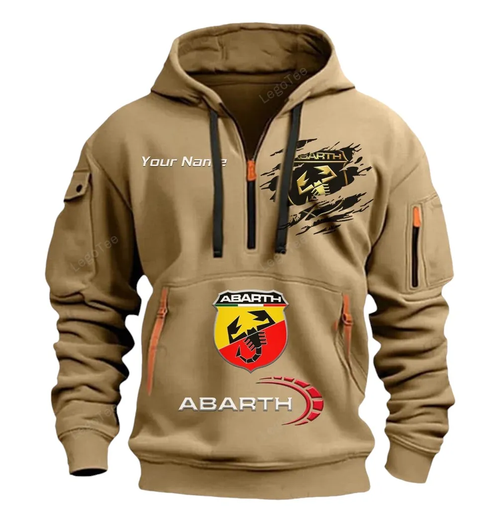 abarth half zip hoodie car113021425798 best gift for him husband boyfriend khaki r5hwa