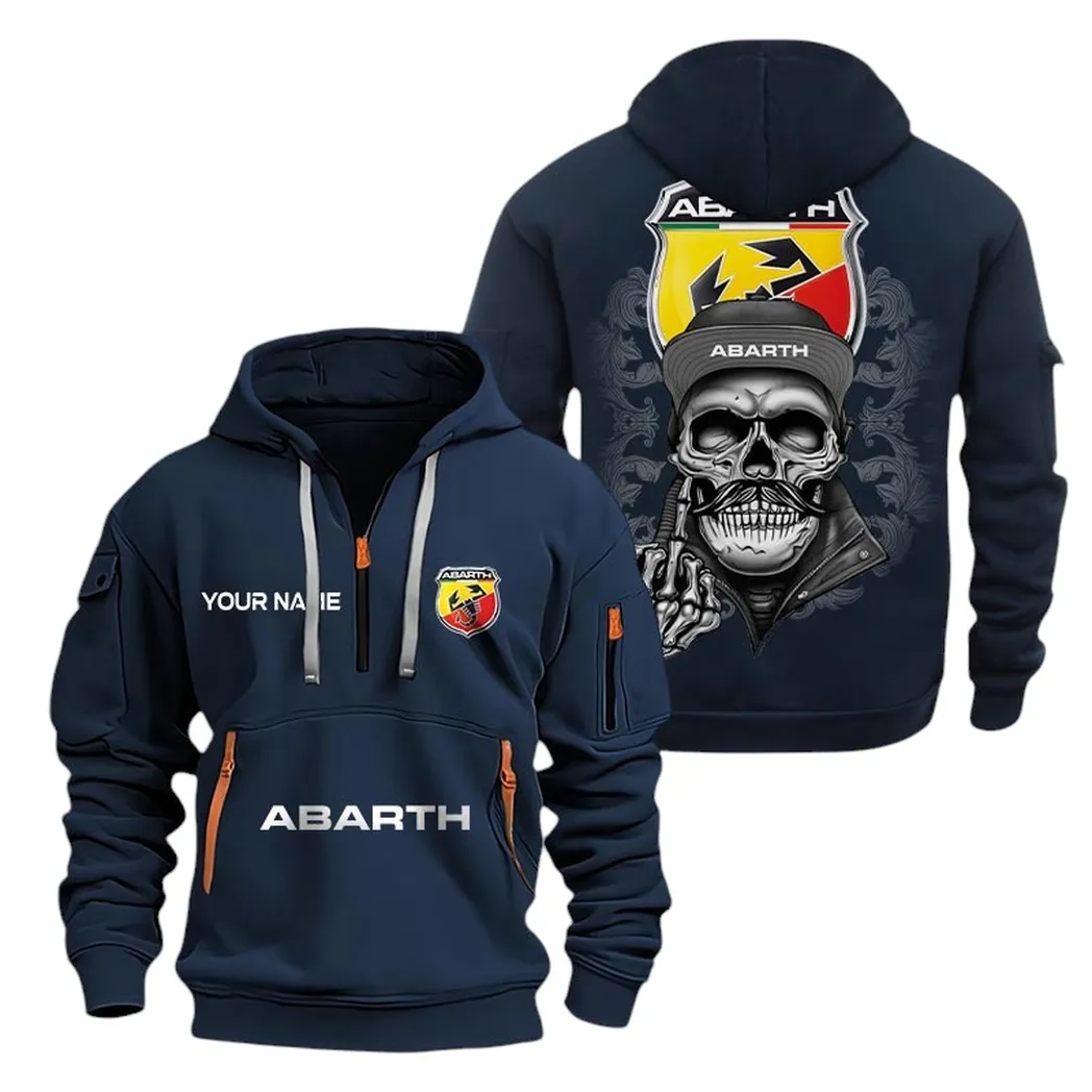 Abarth Half Zip Hoodie For Men, Gift For Abarth Fan CAR166022625139 - Navy