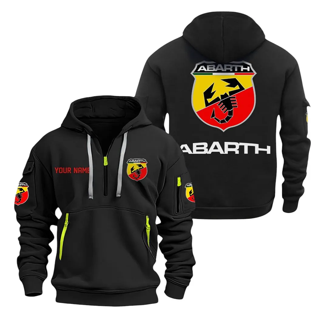 abarth half zip hoodie for men gift for abarth lovers car20022125700 black