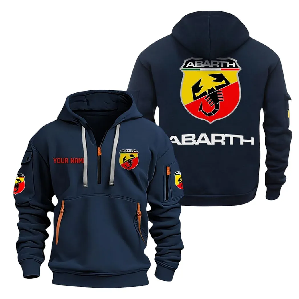 Abarth Half Zip Hoodie For Men, Gift For Abarth Lovers CAR20022125700 - Navy
