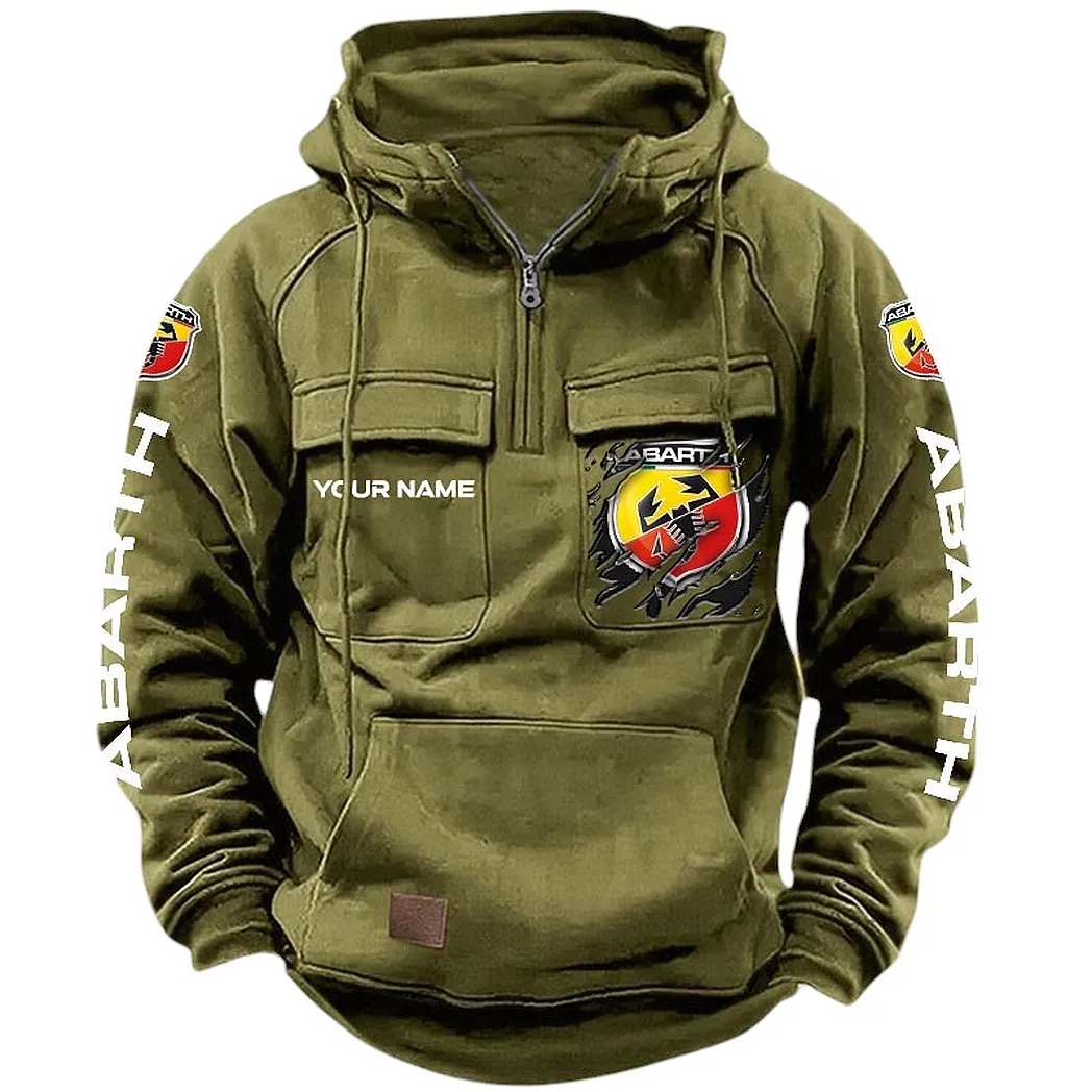 Abarth Hoodie Tactical Quarter Zip, Gift For Abarth Lovers CAR164022425148 - Army Green