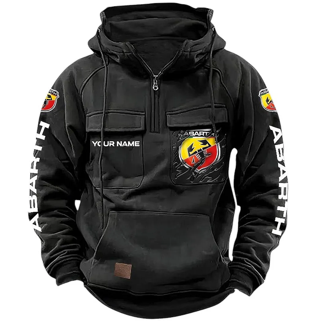 Abarth Hoodie Tactical Quarter Zip, Gift For Abarth Lovers CAR164022425148 - Black
