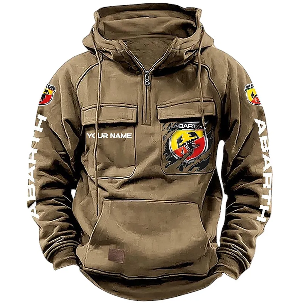 abarth hoodie tactical quarter zip gift for abarth lovers car164022425148 khaki 0mztd