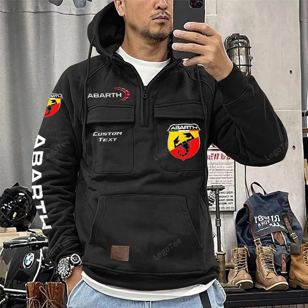 abarth tactical quarter zip hoodie car106021525063 gifts for men him husband boyfriend black