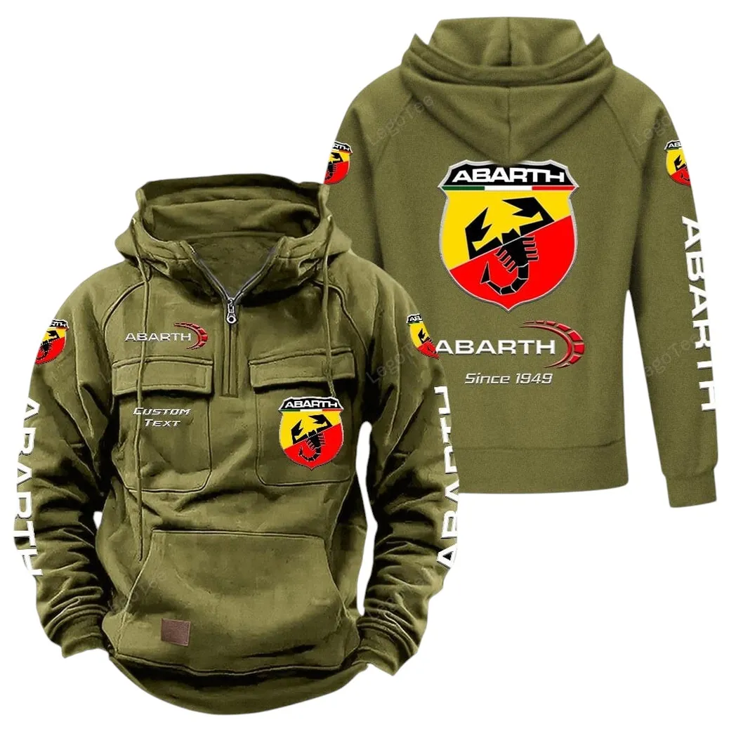 Abarth Tactical Quarter Zip Hoodie, Gift For Abarth Lovers, Gift For Him, Husband, Boyfriend - Army Green CAR96021425730-1