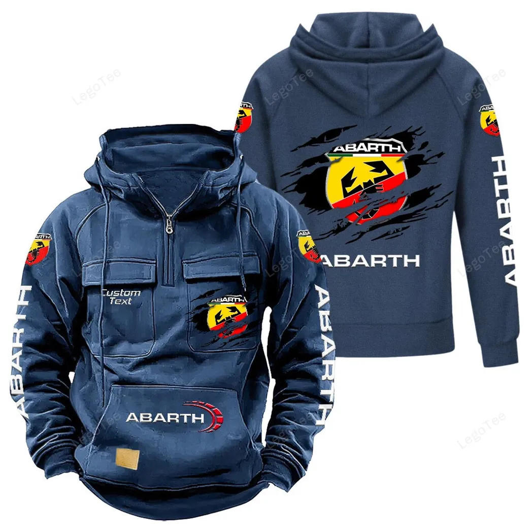 Abarth Tactical Quarter Zip Hoodie, Gift For Abarth Lovers, Gift For Him, Husband, Boyfriend - Dark Blue CAR122021425039-3